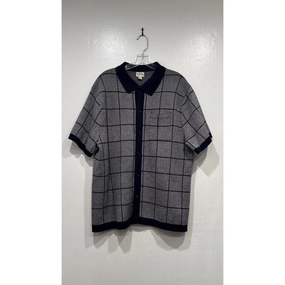 J. Crew Knit Jacquard Polo Shirt Men’s Size XL Button Up Sweater Short Sleeve - Picture 1 of 8